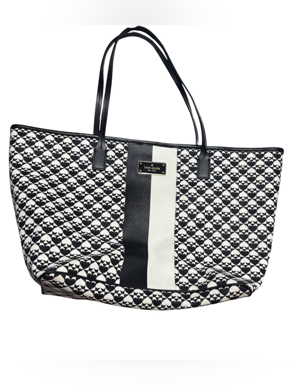 kate spade Black & White Geometric Stripe Tote